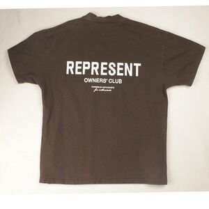 Represent Owners Club T Shirt Mens Medium Brown Streetwear Logo Tee